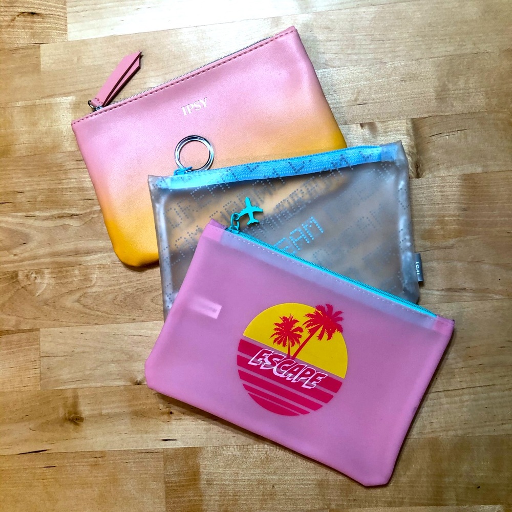 Ipsy makeup bags lot of 3 cosmetic pouches travel